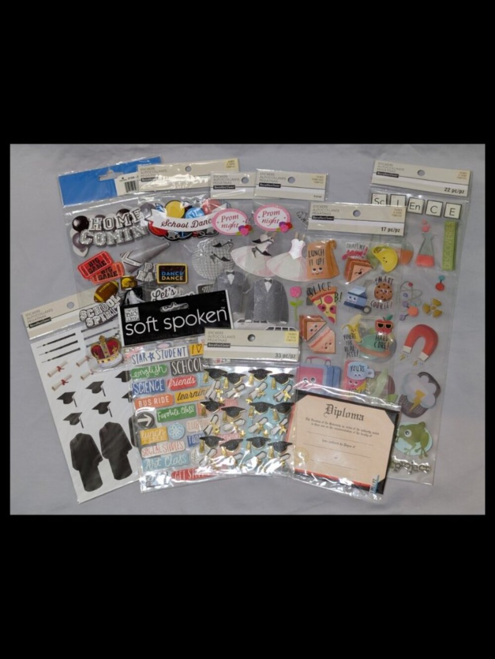 Scrapbooking Stickers Mixed Lot - School / Prom / Graduation 156 Total Stickers